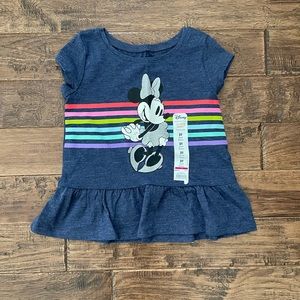Disney Girls Minnie Mouse Peplum Rainbow top 2T